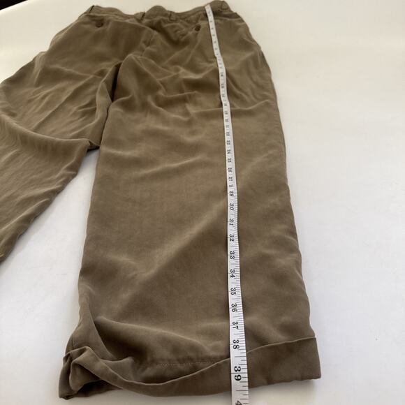 VTG Tommy Bahama Silk Pleated Pants Relaxed Slacks Beach Wedding Cuffed 35x29 - Picture 7 of 10